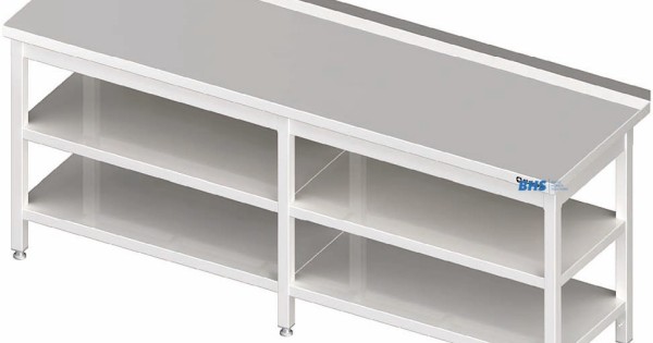 Table Bhs Code Metal table with two shelves 2400 Novameta BHS-PLV-2P-240/60/90 | BHS