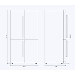 Отдельно стоящий холодильник с поперечной дверью Professional Plus 90 cm R91SCD