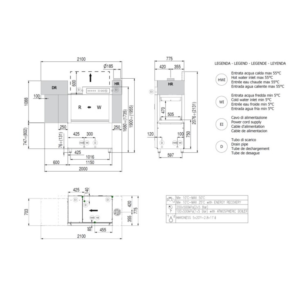 Lave-vaisselle à convoyeur électromécanique RK1200