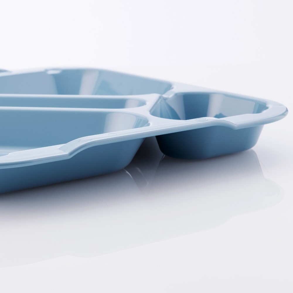 5-compartment food tray Blue Polypropylene