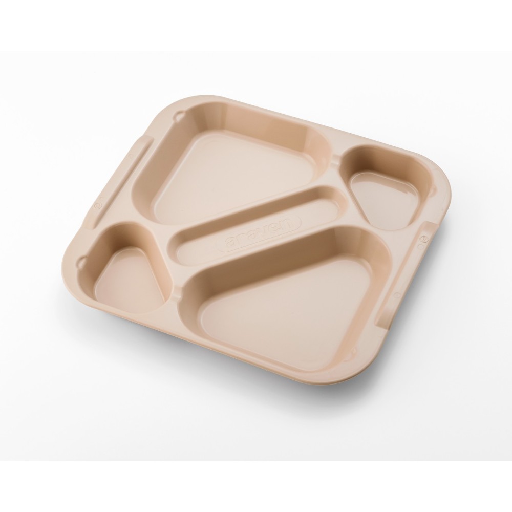 5-compartment food tray Beige Polypropylene