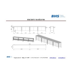 Stainless steel table with sliding doors 5350 mm