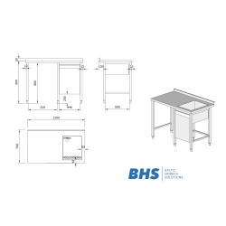 Table with sink 1200