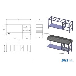 A pizza table with space for a dough box  NN89