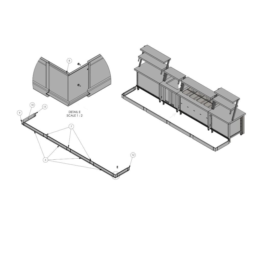 Installation of the modular system, drawings