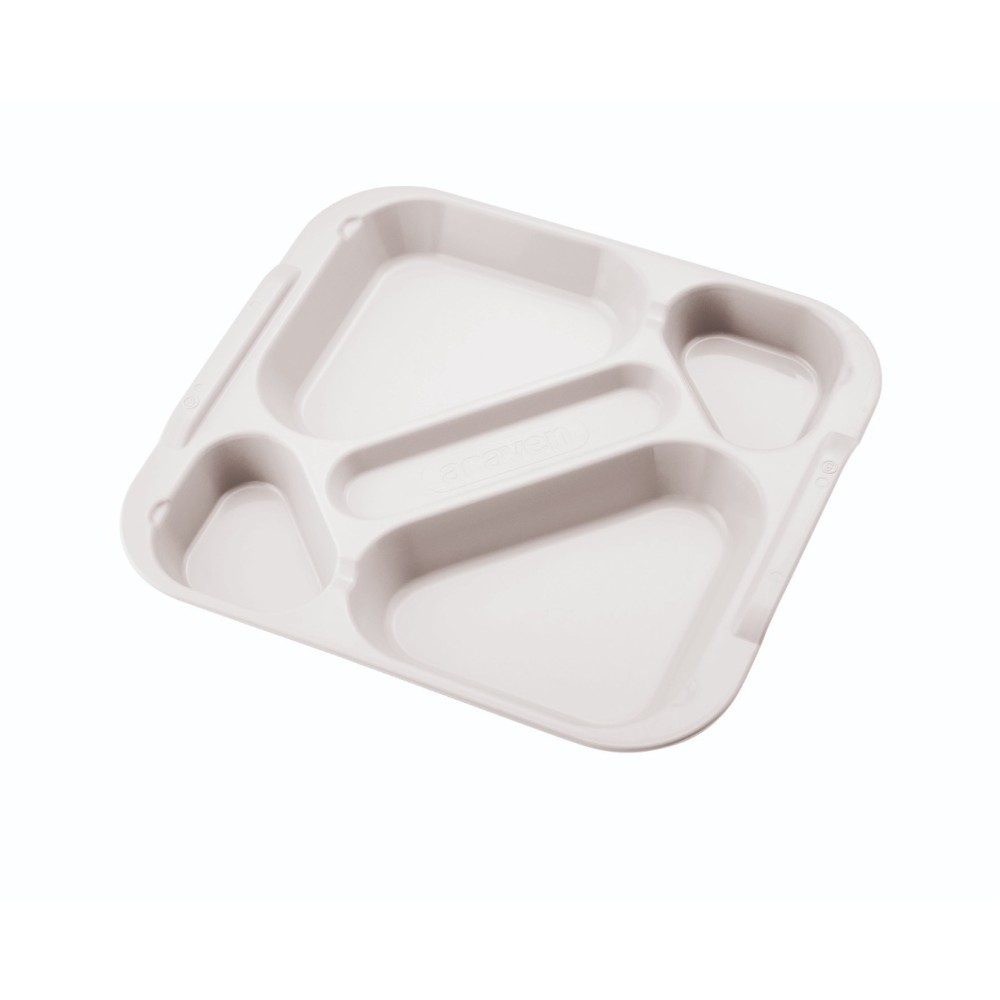 5-compartment food tray  White Polycarbonate