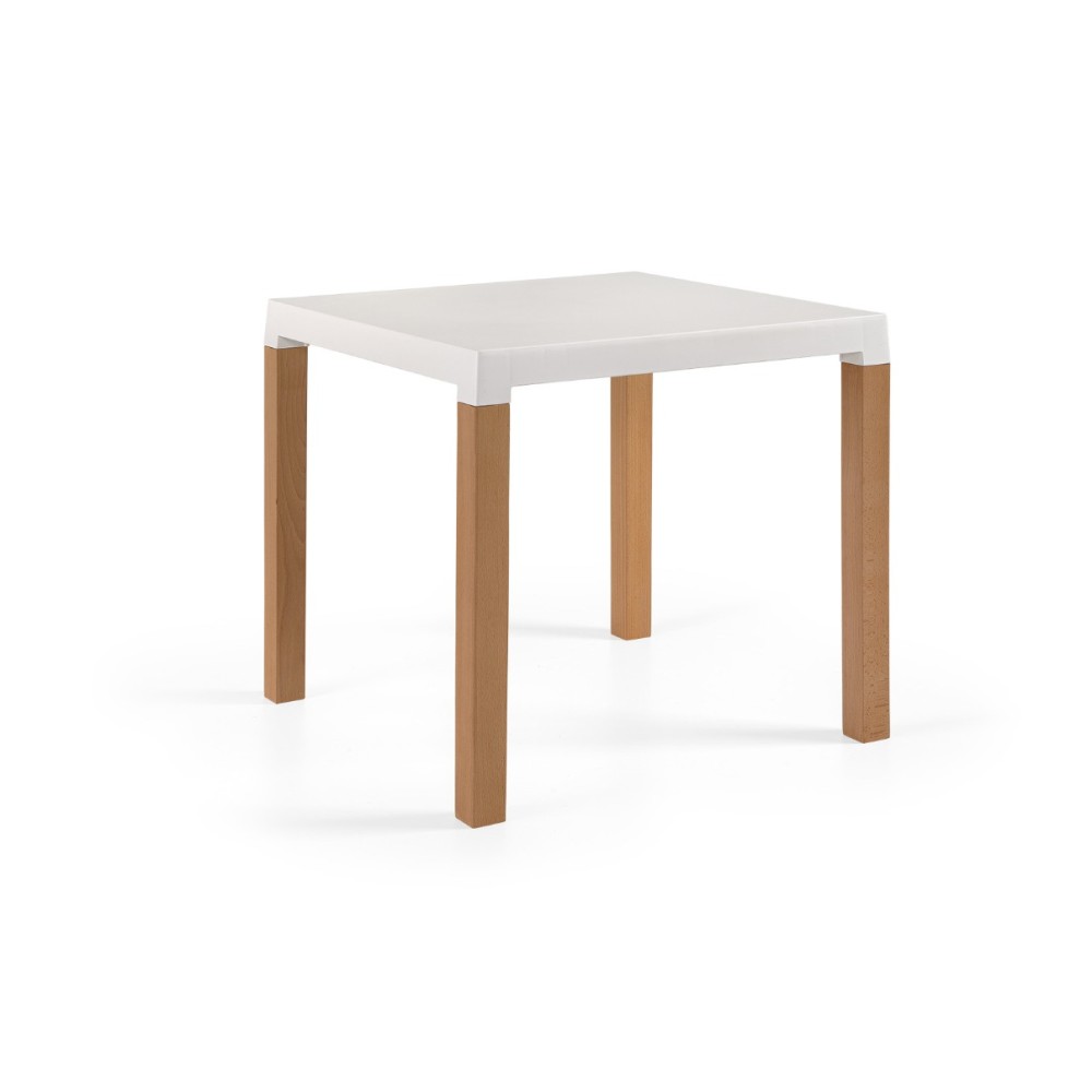 Table DIVA , legs in natural beech wood.