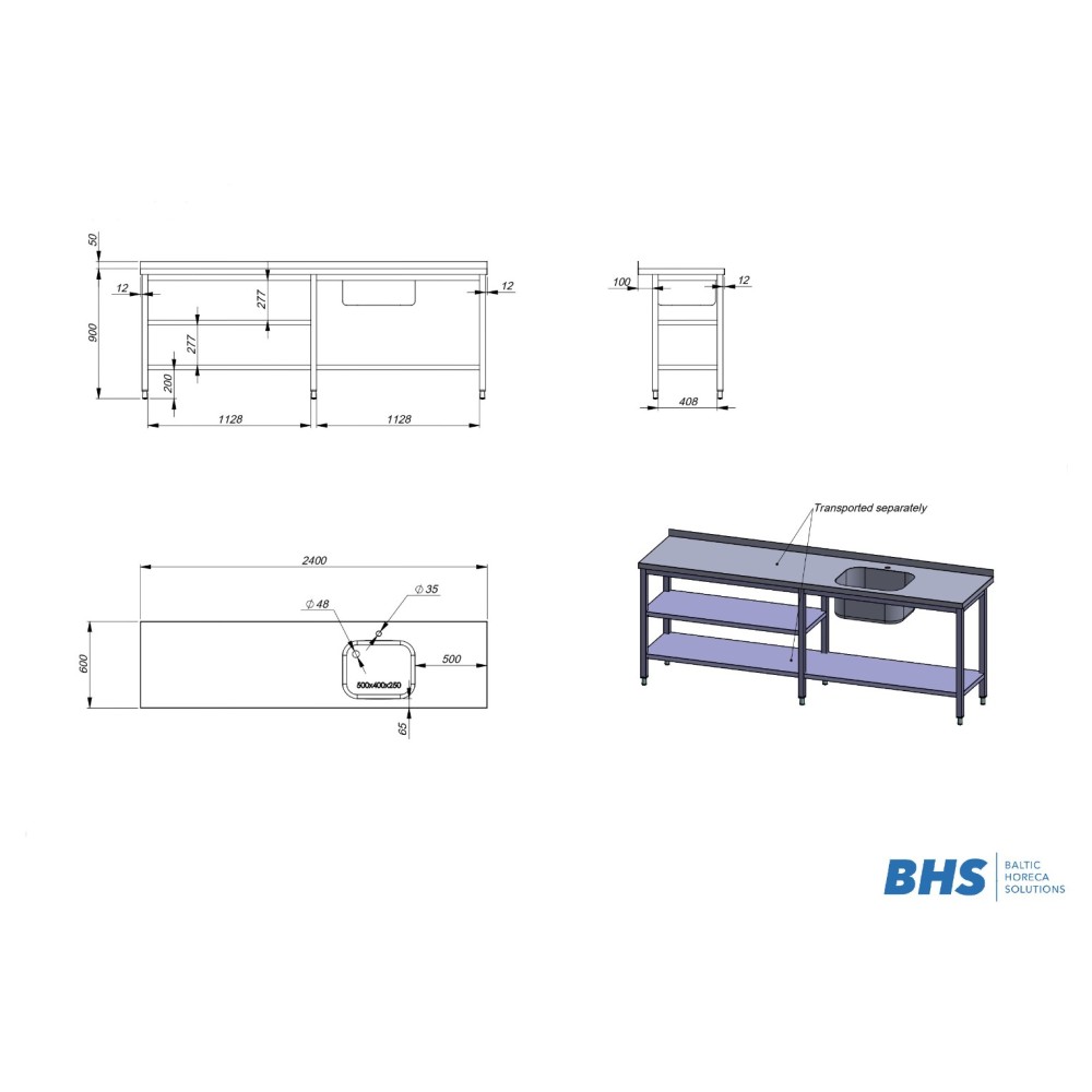 Work table with sink NN80