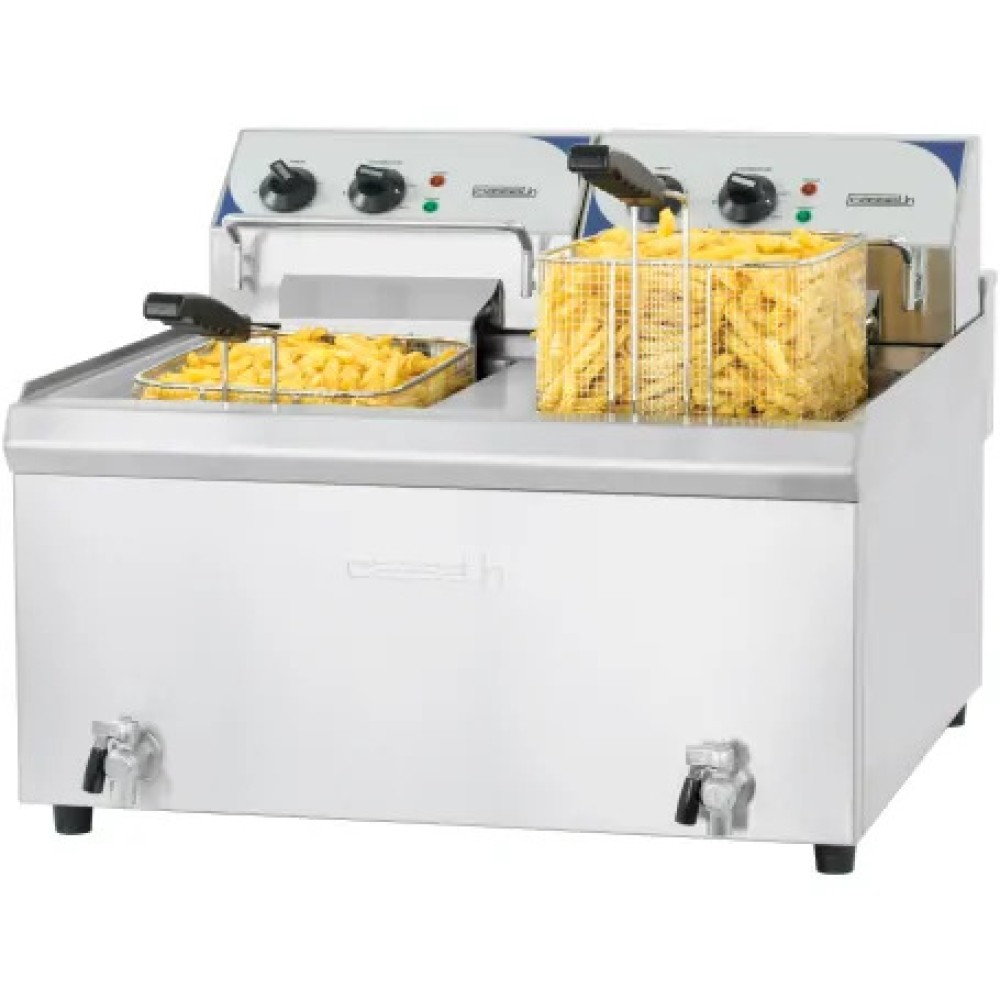 Double fryer with tap 10+10L, 2x9 kW