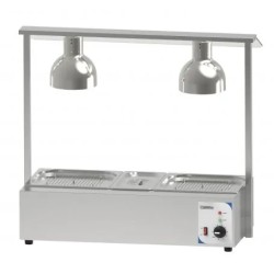 Heated station with double bain-marie