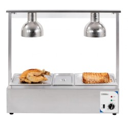 Heated station with double bain-marie