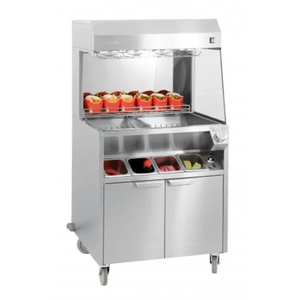 Trolley with french fries holding station, double heating 800