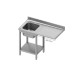 Easily assembled work table with sink, shelf and space for dishwasher or refrigerator 1400