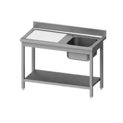 Table with a single-chamber sink with a shelf 1000x600 mm