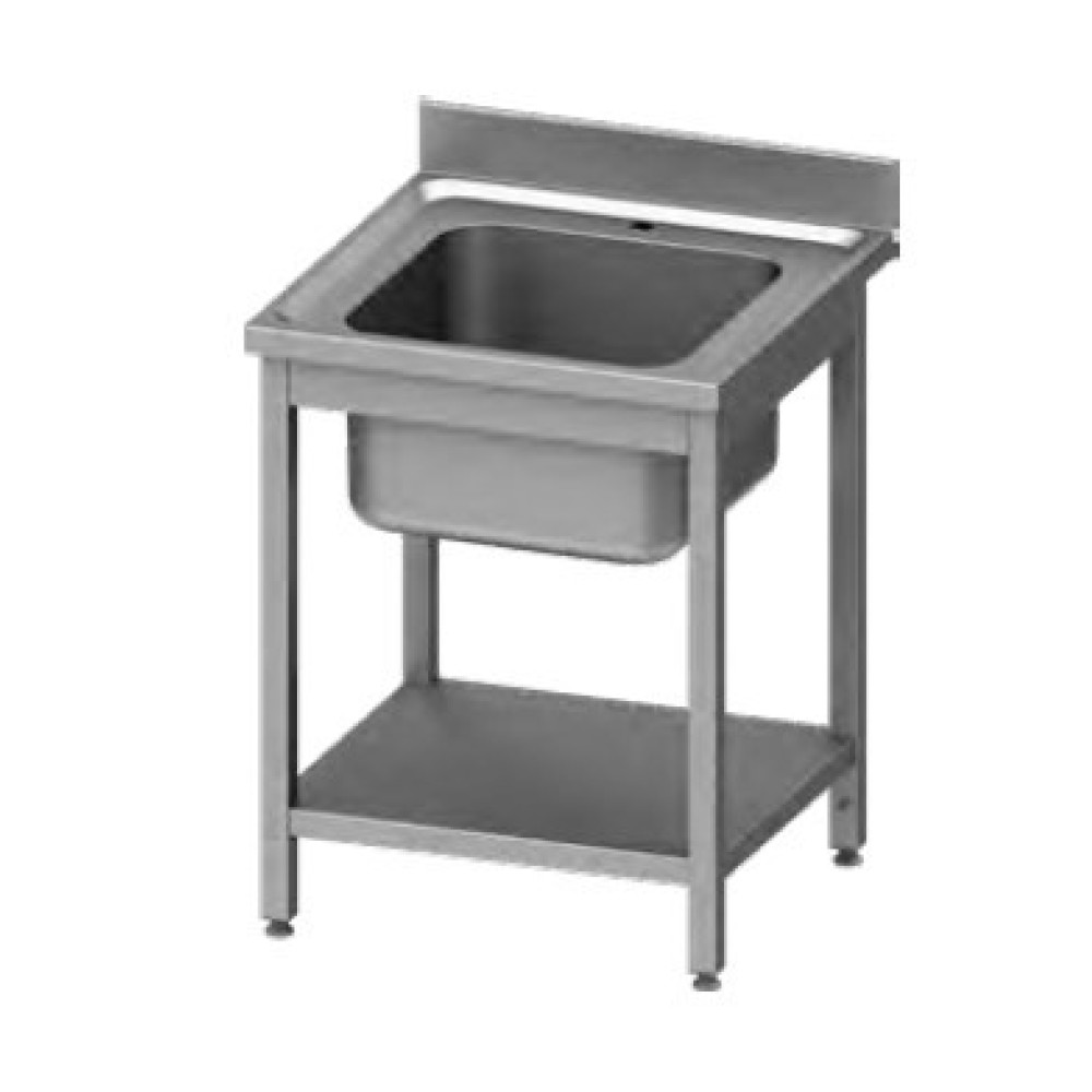 Table with a single-chamber sink with a shelf 600x700 mm