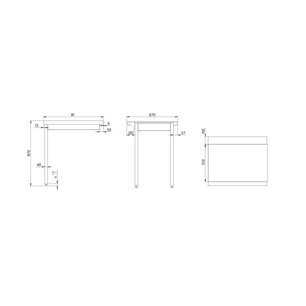 Loading table for dishwasher 1000