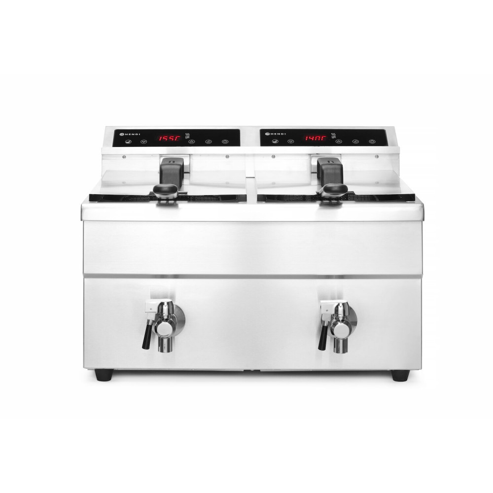 Friteuse induction avec robinet de sortie - 2 x 8 l