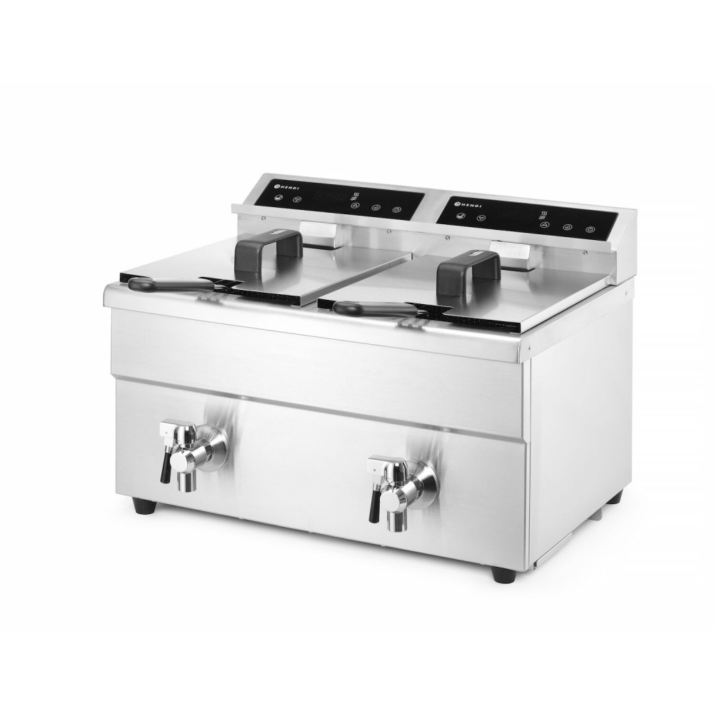 Friteuse induction avec robinet de sortie - 2 x 8 l