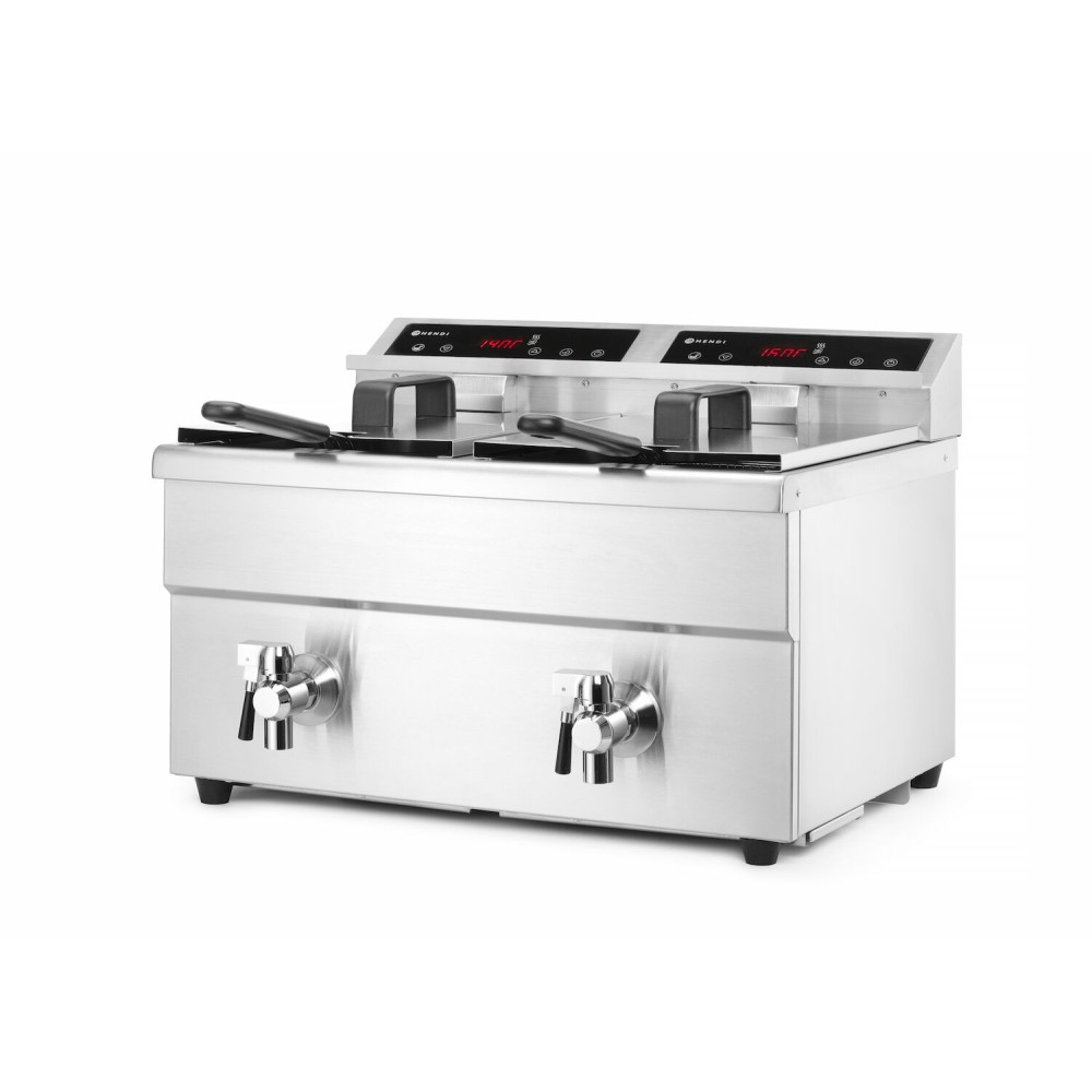 Friteuse induction avec robinet de sortie - 2 x 8 l