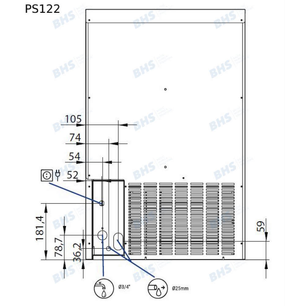 Ice maker PS122, 130kg/24h