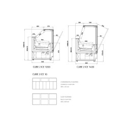 Ledų vitrina CUBE 2 ICE 1200 mm