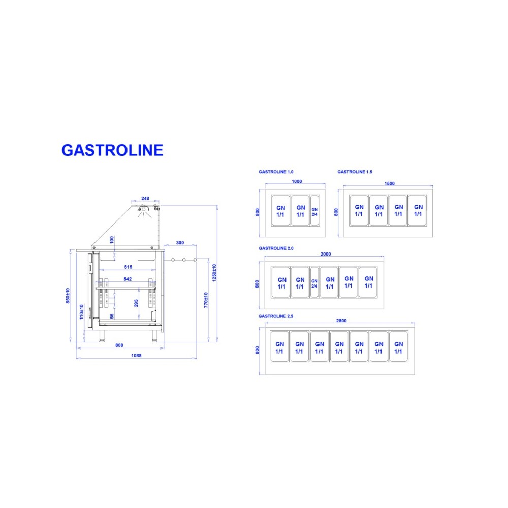 Salātu bārs GASTROLINE 1500mm