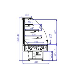 Warm showcase JAMAIKA Open 610 mm REMOTE