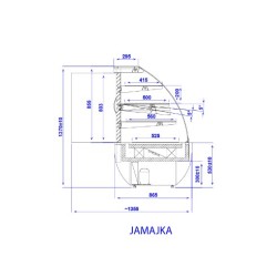 Теплая витрина JAMAIKA 610 мм REMOTE