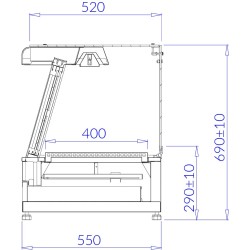 Kuum vitriin PIZZA BAR 900 mm