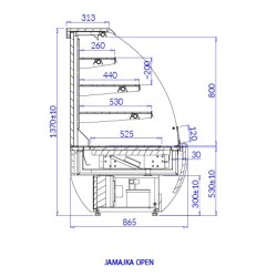 Теплая витрина JAMAIKA Open 700 mm