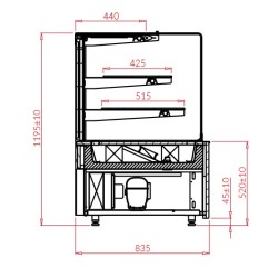 Warm showcase CUBE OPEN2 1310 mm REMOTE