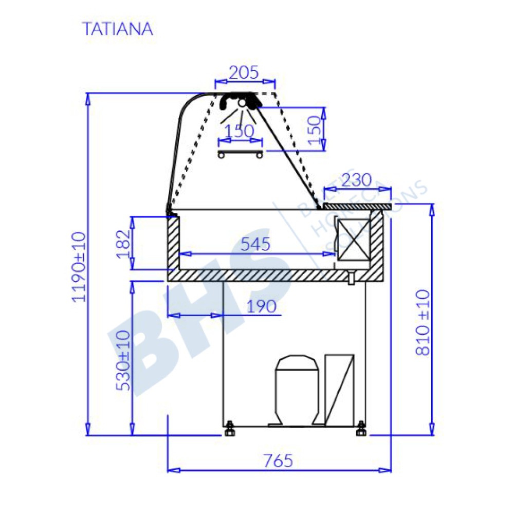 Auksta vitrīna TATIANA 1.0