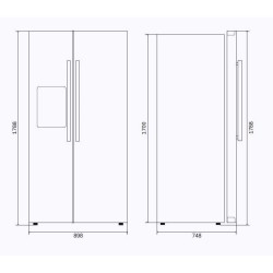 Ledusskapis Nostalgie RT9020SBS 90 cm