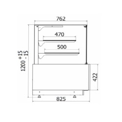 Konditorejas vitrīna Lumina MINI 680 mm