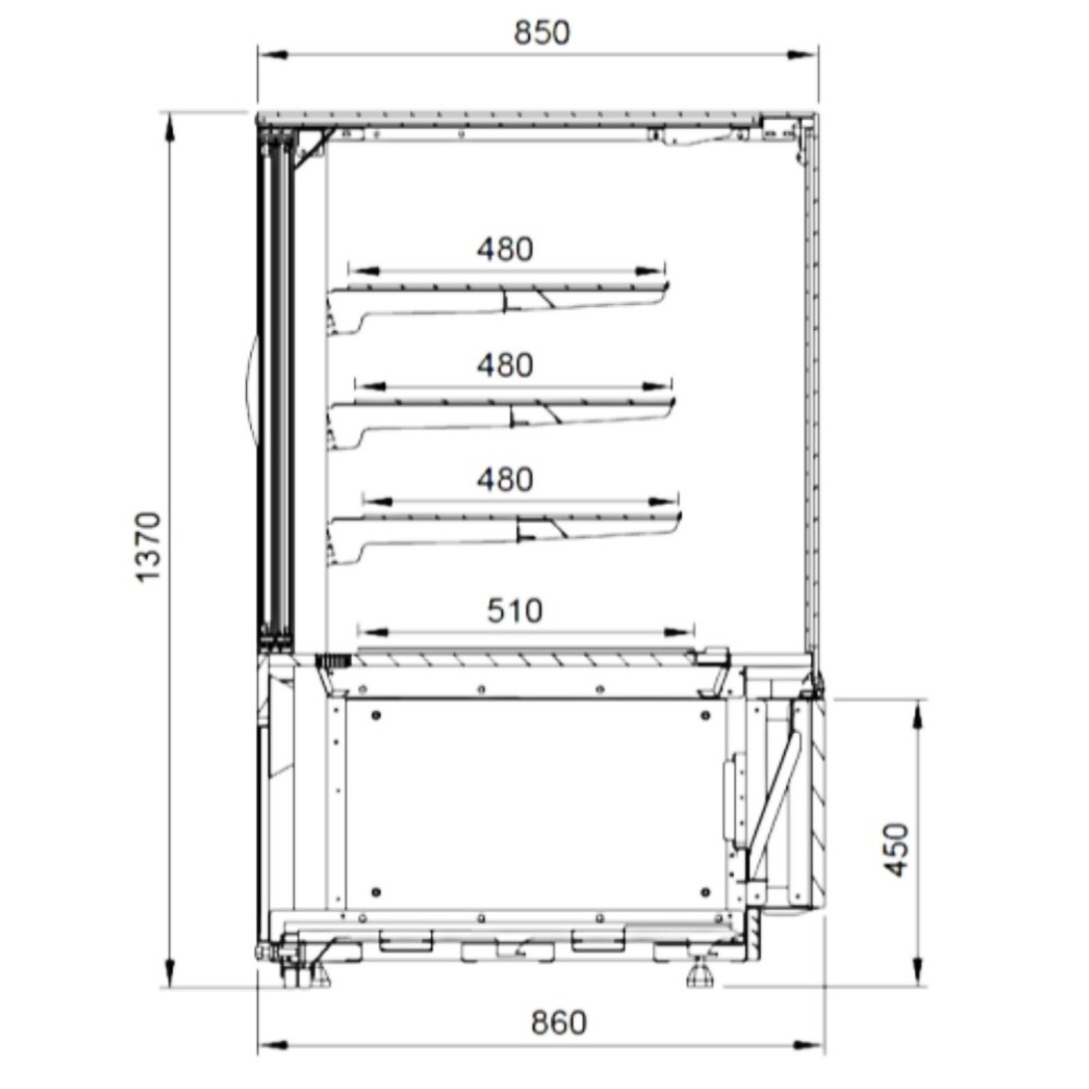 Confectionery showcase RAFAELLO NE 950 mm