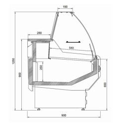 Витрина MODENA90 1330mm