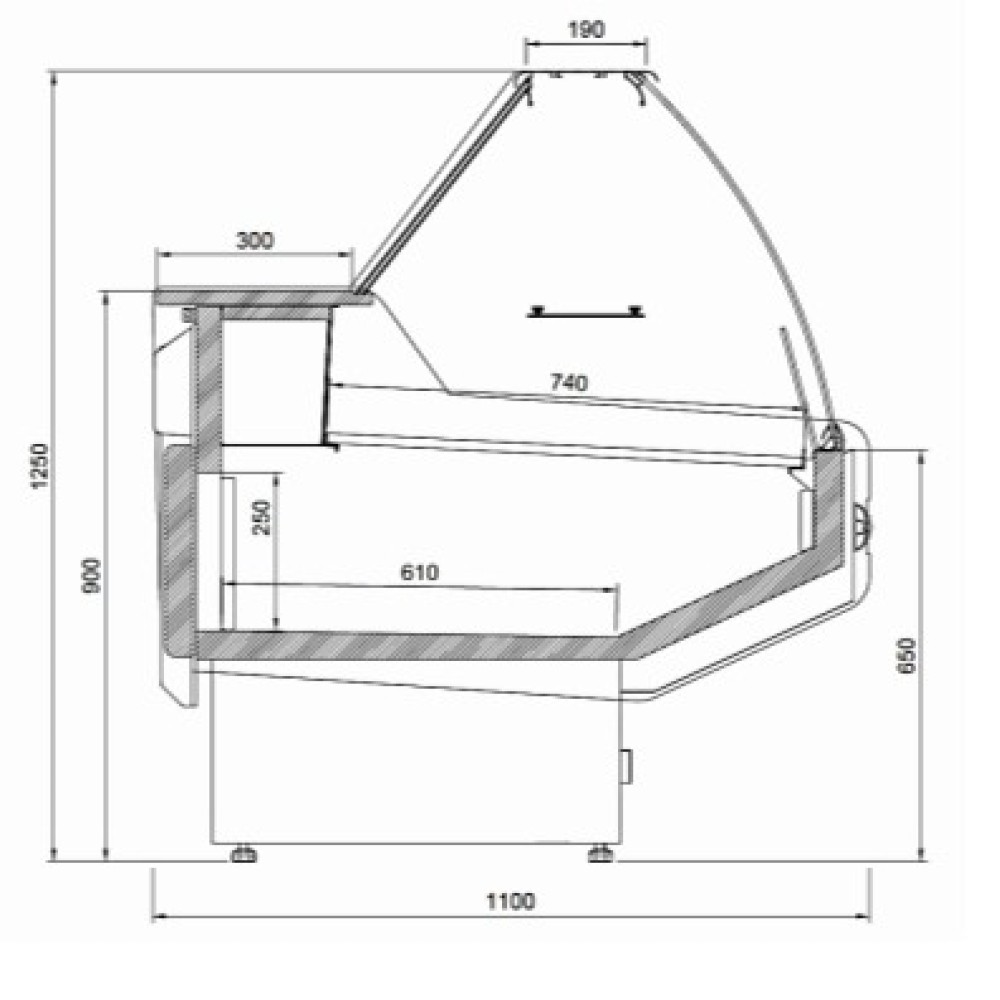 Showcase MODENA110 1330mm