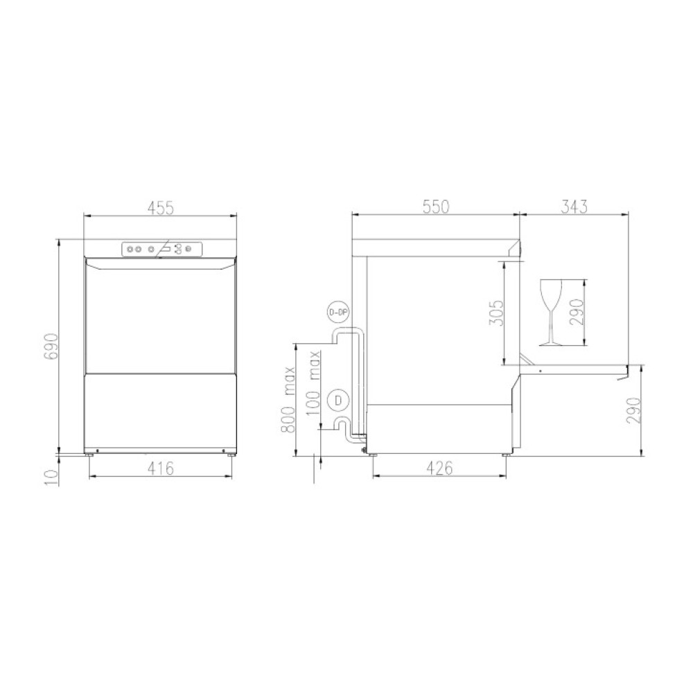 Lave-vaisselle, 400x400mm, FK 40 E LS PRS