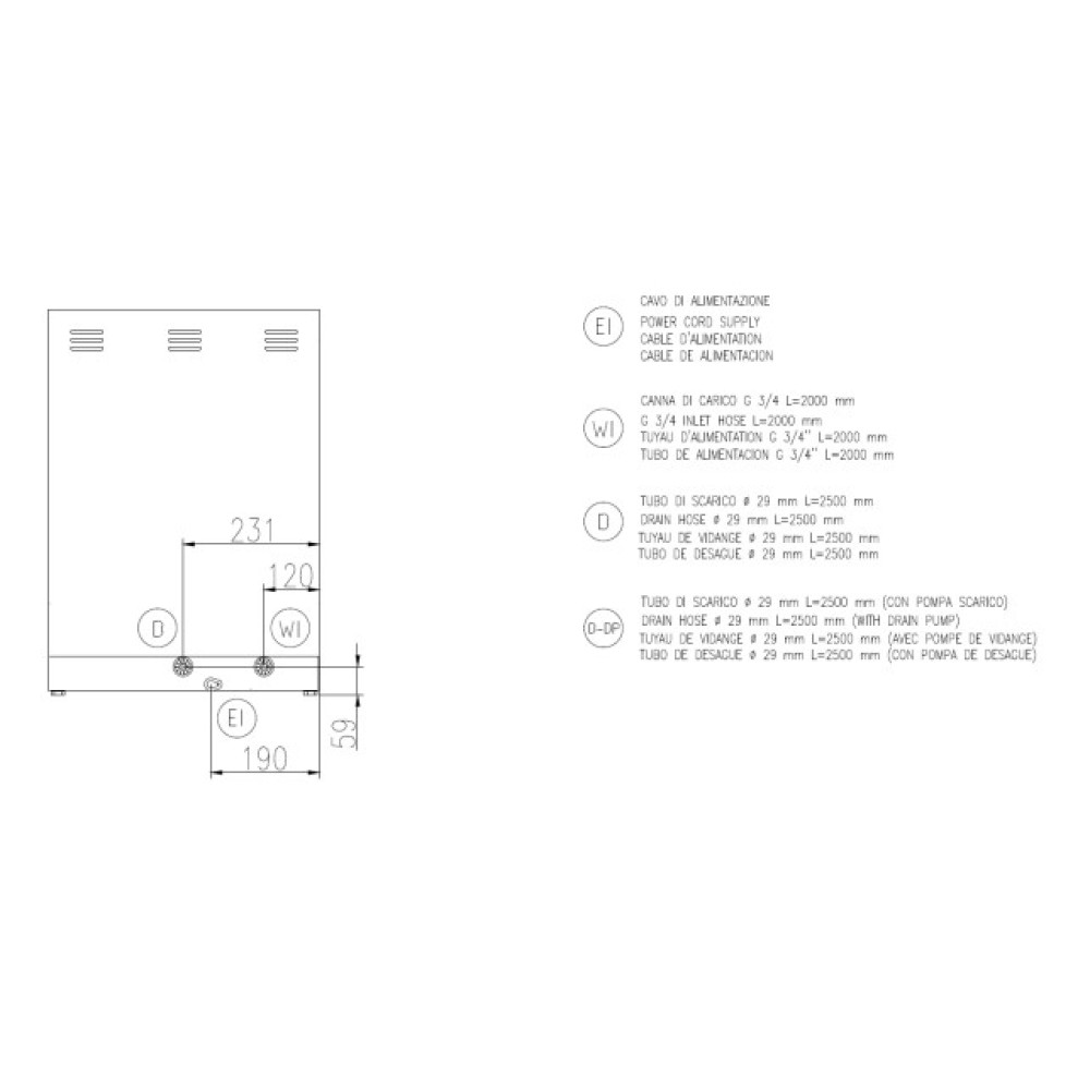 Lave-vaisselle, 400x400mm, FK 40 E LS PRS