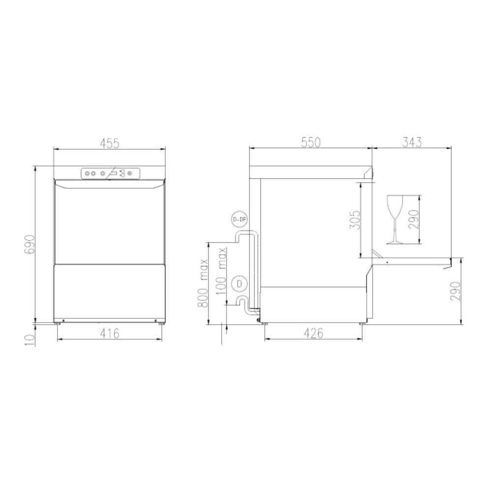 Lave-vaisselle, 400x400mm, FK 40 LS