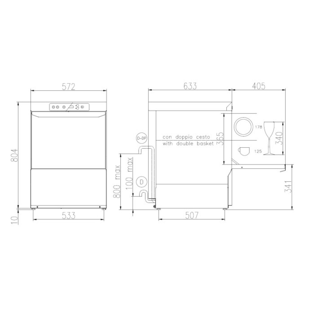 Lave-vaisselle, 500x500mm, FK 50 E PRS