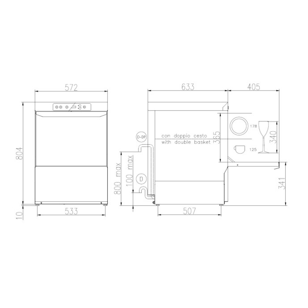 Lave-vaisselle, 500x500mm, FK 50 E