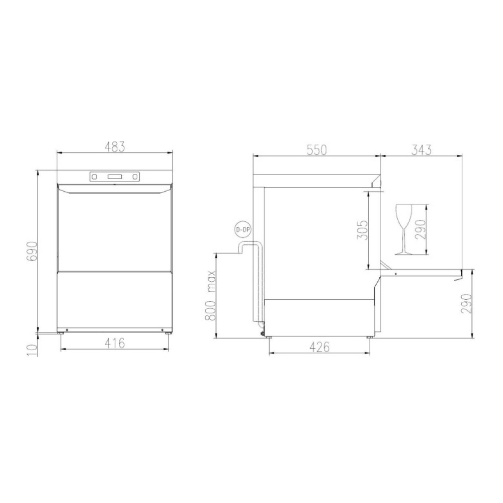 Посудомоечная машина, 400x400mm, SK 40E PRS SD