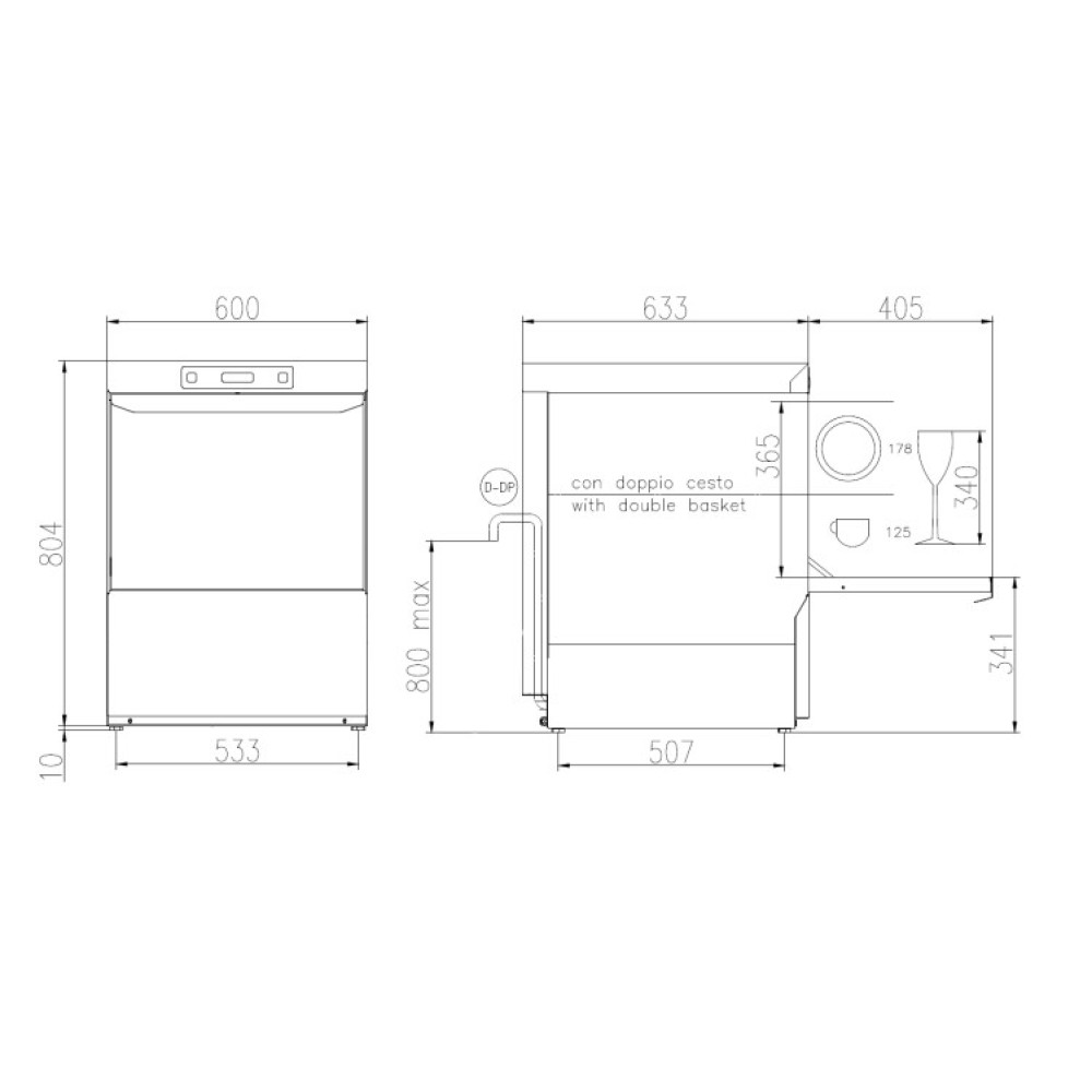 Dishwasher, 500x500mm, SK 50E PRS SD