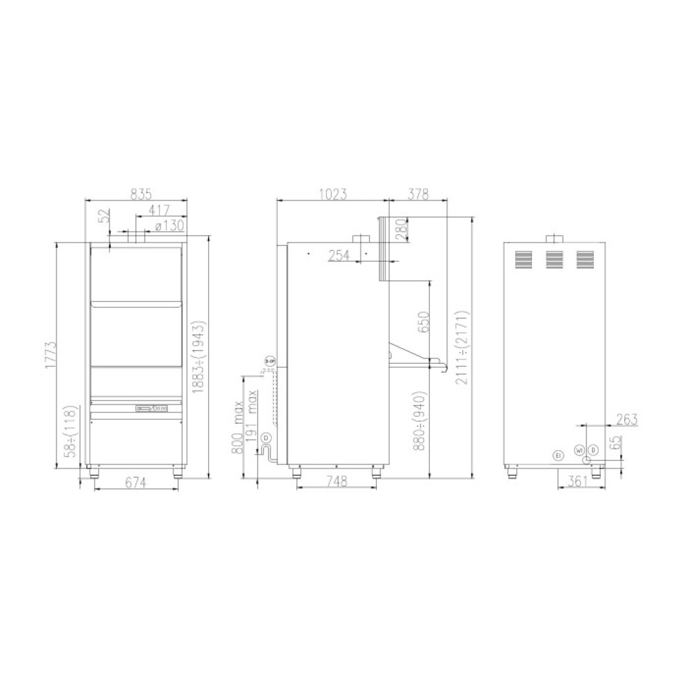 Lave-vaisselle, 660x815mm, UK 65/65 E PRS