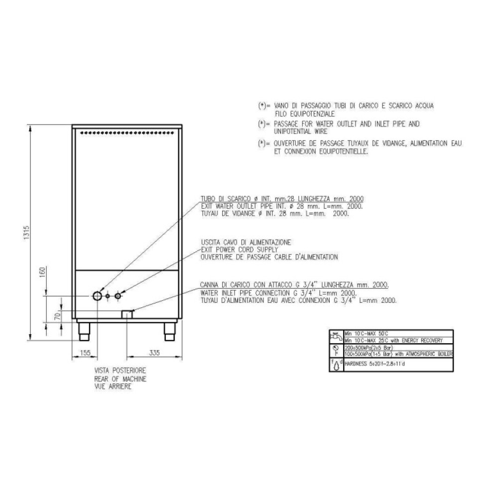 Lave-vaisselle, 550x550mm, UK-L 55/45E PRS