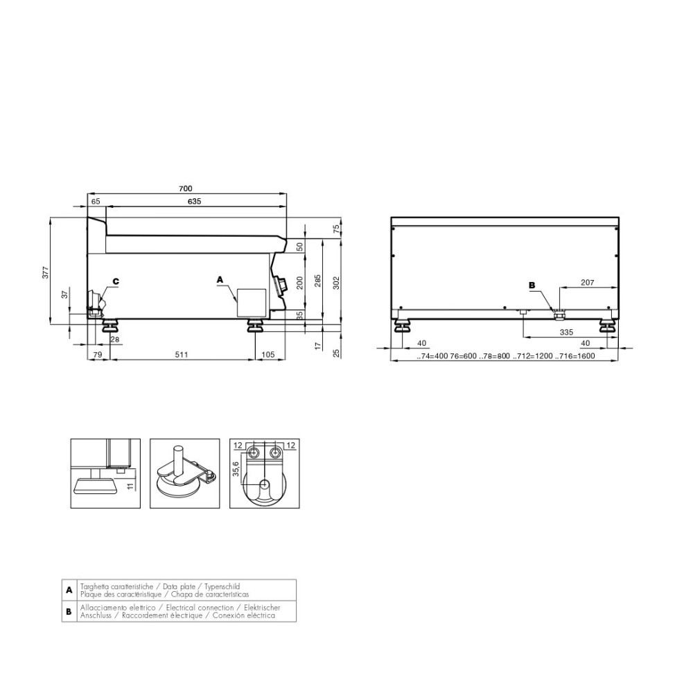 BAIN MARIE SINGLEPHASE BOWL FOR GN 1/1 BMT-74EMX