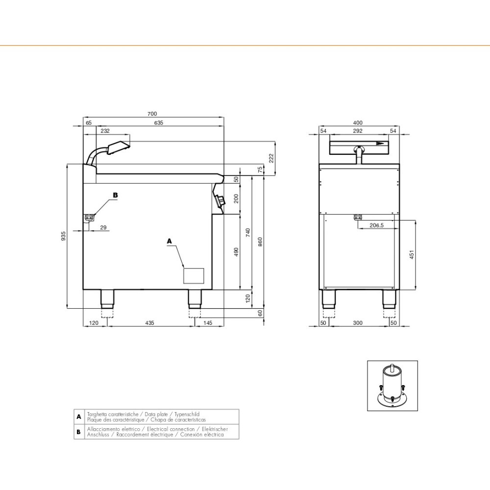 Fry dump singlephase with infra red heater  BS-74EMX