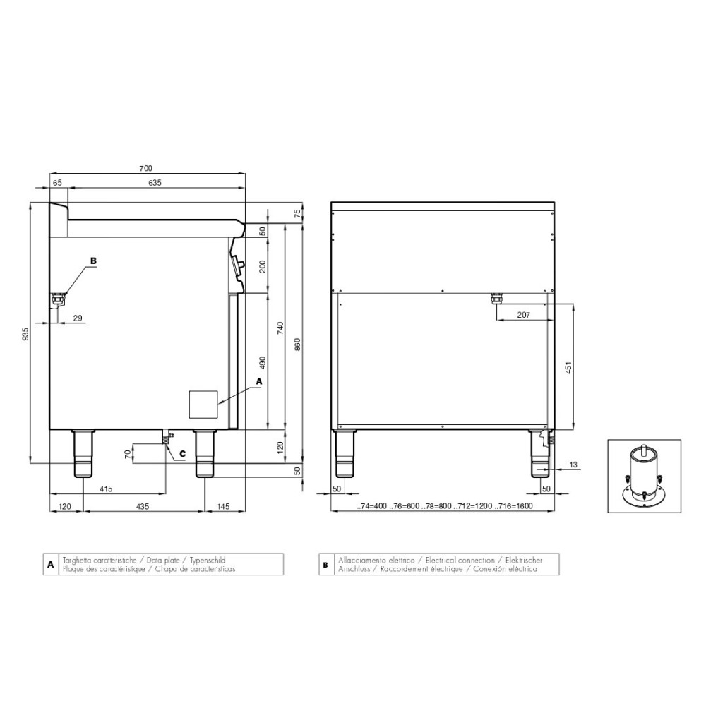 Electric stove 70 Marine PC-74ETX