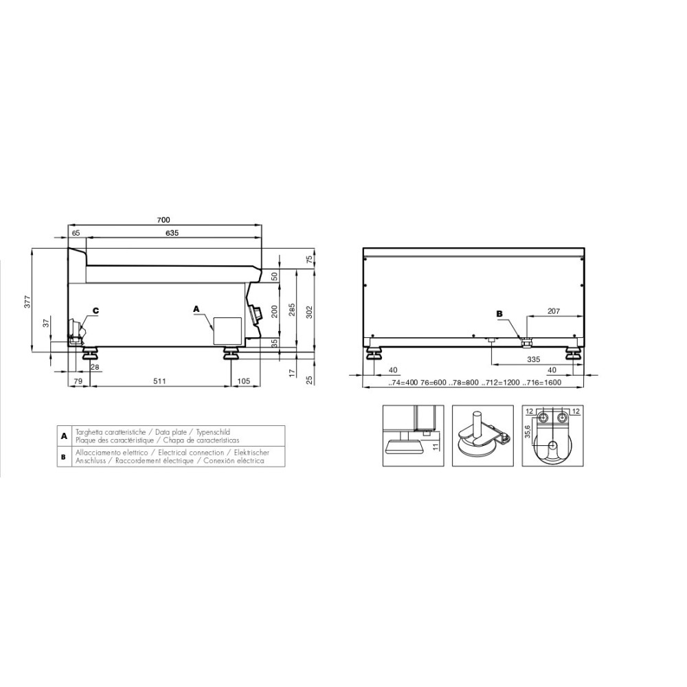 Electric fry-top FTLRT-76ETX